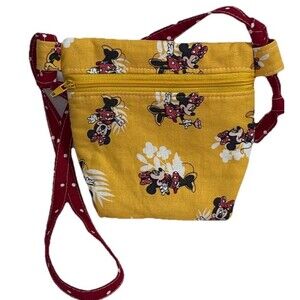 MINNIE MOUSE Handmade Fabric Mini Bag Purse Polka Dot Girls Disney Character
